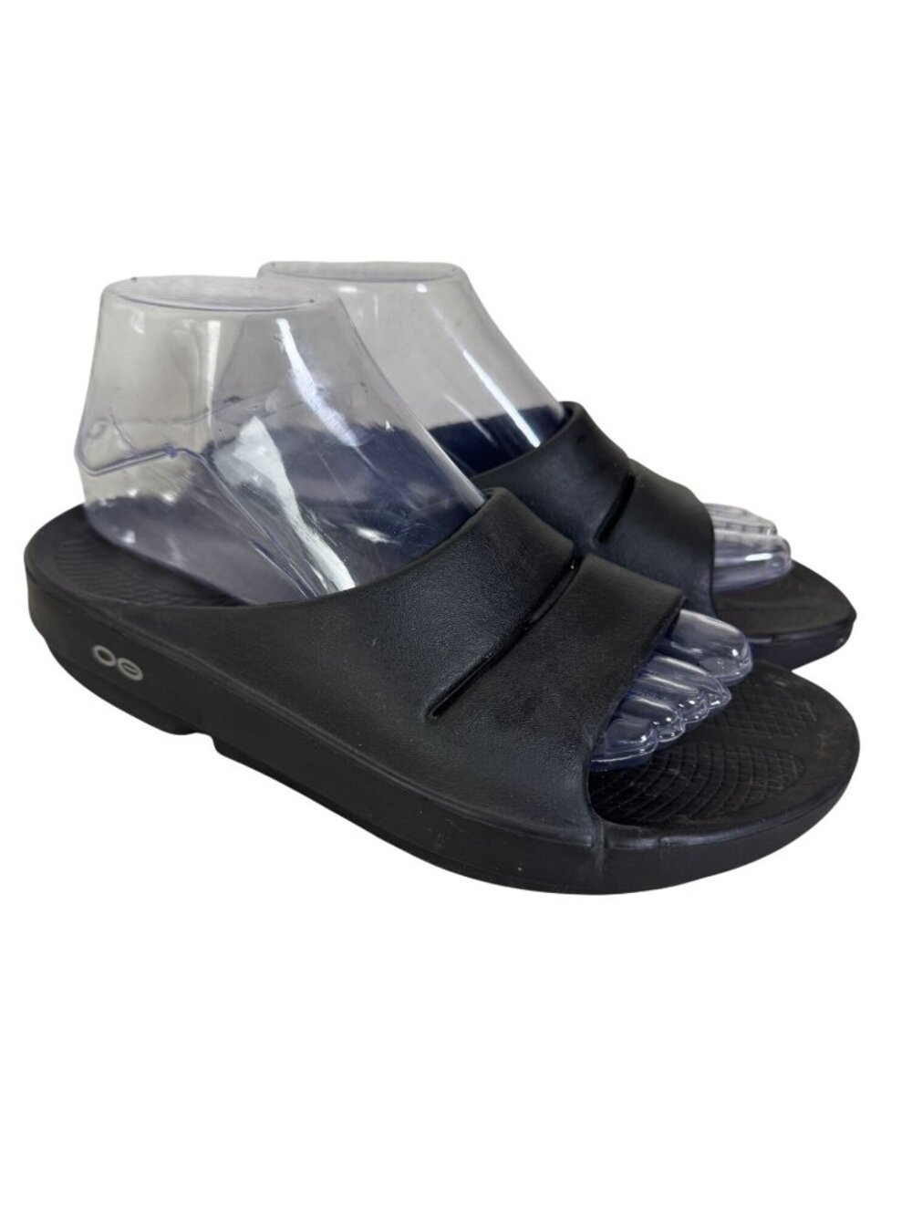 OOFOS OOahh Unisex Slide Sandals Black Size Womens 8 EU 39 Lightweight Recovery